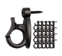 20pcs Ganchos de Tornillo Multiuso, Ganchos para Canalones de Plástico, ganchos roscados para techo, resistentes con hebilla de seguridad con tornillos, Gancho de luz