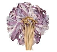 20pcs Gold Lace Ribbon Wands with Bells Party Gift Streamer Magic Fairy for Wedding Decoration Twirling Streamers Para Fiestas(Purple)