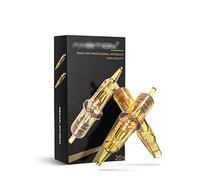 20pcs Golden 0.3 mm y 0.35 mm Tattoo Tattoo Cartucho Agujas de agujas, aguja de tatuaje desechable, para la máquina de pluma de tatuaje (1007RL)