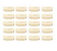 20pcs Hair Extension Clips UShaped 6Teeth 3.2cm Stainless Snap Clips for Wigs Hair Extensions Hairpieces T oupee (Beige)