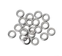 20pcs Heavy Duty Solid Split Anillos Acero Inoxidable 304 Broche Sin Costuras para Jig Assist Gancho Señuelo de Agua Salada Pesca Aparejos Plata 6.5mm