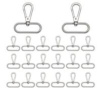 20Pcs Llavero Giratorio, Llaveros Mosquetones, Gancho de Llavero Giratorio con Anillo en D, Anillo de Gatillo Giratorio para Cierre de Bolsa, Manualidades DIY, Mochila, 38mm