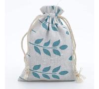 20pcs/lot 13x18cm Cotton Pouch Cloth Drawstring Bags Jewelry Packing Sachet Makeup Wedding Party Candy Gift Custom Bags Wrapping-Blue leaves,13x18cm