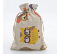 20pcs/lot 13x18cm Cotton Pouch Cloth Drawstring Bags Jewelry Packing Sachet Makeup Wedding Party Candy Gift Custom Bags Wrapping-owl,13x18cm