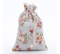 20pcs/lot 13x18cm Cotton Pouch Cloth Drawstring Bags Jewelry Packing Sachet Makeup Wedding Party Candy Gift Custom Bags Wrapping-White flower,13x18cm