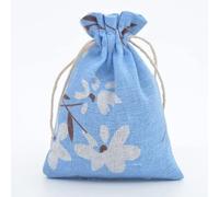 20pcs/lot 13x18cm Cotton Pouch Cloth Drawstring Bags Jewelry Packing Sachet Makeup Wedding Party Candy Gift Custom Bags Wrapping-blue white flower,13x18cm