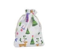 20pcs/lot 13x18cm Cotton Pouch Cloth Drawstring Bags Jewelry Packing Sachet Makeup Wedding Party Candy Gift Custom Bags Wrapping-Xmas deer,13x18cm