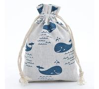 20pcs/lot 13x18cm Cotton Pouch Cloth Drawstring Bags Jewelry Packing Sachet Makeup Wedding Party Candy Gift Custom Bags Wrapping-Whale,13x18cm