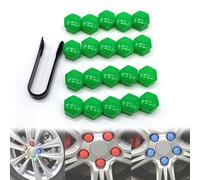 20pcs Lug Nut Covers Bolt Caps 17 19 21 mm Nut Covers with Removal Tool,Car Wheel Nut Caps Hexagonal Plastic Tire Bolt Caps for Most Car Lug Nut Caps (green,19mm)