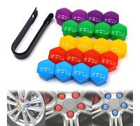 20pcs Lug Nut Covers Bolt Caps 17 19 21 mm Nut Covers with Removal Tool,Car Wheel Nut Caps Hexagonal Plastic Tire Bolt Caps for Most Car Lug Nut Caps (Color,17mm)