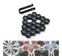 20pcs Lug Nut Covers Bolt Caps 17 19 21 mm Nut Covers with Removal Tool,Car Wheel Nut Caps Hexagonal Plastic Tire Bolt Caps for Most Car Lug Nut Caps (black,17mm)