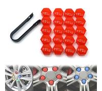 20pcs Lug Nut Covers Bolt Caps 17 19 21 mm Nut Covers with Removal Tool,Car Wheel Nut Caps Hexagonal Plastic Tire Bolt Caps for Most Car Lug Nut Caps (red,17mm)