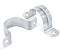 20pcs M32 abrazaderas para tubos de acero inoxidable 304 tipo U, abrazaderas para tubos en forma de U de dos orificios de 32 mm para sujetar tuberías de gas, tuberías de agua y cables