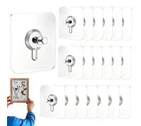 20pcs Nail Free Adhesive Wall Hooks - 2026 Upgraded Drill Free Traceless Self Adhesiv Hooks, Anti Damage Picture Hangers For Home Office School