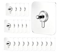 20pcs Nail Free Adhesive Wall Hooks - 2026 Upgraded Drill Free Traceless Self Adhesiv Hooks, Anti Damage Picture Hangers For Home Office School