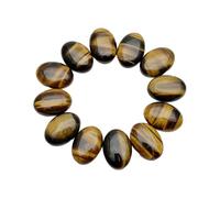 20Pcs Natural Oval Gemstones Cabochon Flatback Natural Tiger's Eye Stone For Necklace Bracelet Earing Jewelry Making Craft (20x30mm)
