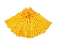 20Pcs/Pack Bookmark Tassels Fringe Brush Handmade Soft Craft Mini with Loops For DIY Crafts Jewelry Making Accessories para Decoración(Golden Yellow)
