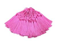 20Pcs/Pack Bookmark Tassels Fringe Brush Handmade Soft Craft Mini with Loops For DIY Crafts Jewelry Making Accessories para Decoración(Deep Pink)