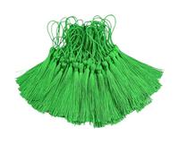 20Pcs/Pack Bookmark Tassels Fringe Brush Handmade Soft Craft Mini with Loops For DIY Crafts Jewelry Making Accessories para Decoración(Green)
