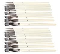 20PCs Paintbrush Brush Set Painting Tool Art Supplies Heat- Nylon Hair White Rod