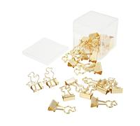20Pcs Paper Clips Small Clips Strong Clamping Force Durable Iron Little Duck Design Wide Application for Office School Home Documents Certificates Tickets Clothes (Oro)