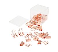 20Pcs Paper Clips Small Clips Strong Clamping Force Durable Iron Little Duck Design Wide Application for Office School Home Documents Certificates Tickets Clothes (Oro rosa)