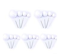20pcs para la decoración de la torta Bolas para la fiesta de cumpleaños Copa para pasteles, espuma y materiales de alambre para la decoración de la torta (blanco)