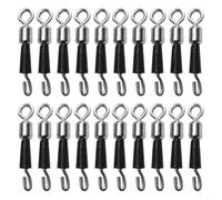 20pcs Pesca Rodamientos Giratorios Bola Conector Rápido Enlace Rápido Metal Sublínea Aparejo para pescadores Reducción de Línea Twist (L)
