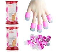 20pcs Remoje de los clips de las uñas, el removedor de esmalte de uñas conveniente práctico, la herramienta de tapa de clip de envoltura de remojo de gel de gel de plástico.