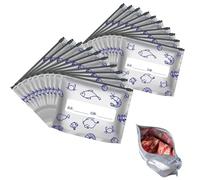 20PCS Reusable Aluminum Foil Sealable Storage Bags - Resealable Zip Lock Pouches with Label for Food Freshness, Eco-Friendly Freezer and Pantry Organizer (Silver,M)