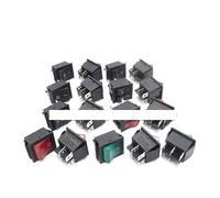 20Pcs Rocker Power Switch Kit 25 * 31mm KCD4-201 4 Pin 6 Pin 2/3 Position 16A 250V 20A 125VAC Green Red Black Button with Light