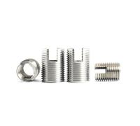20pcs Self Tapping Insert Screw Golden Galvanized/Stainless Steel Bushing 302 Slotted Type Wire Thread Nut Repair(Sliver,M14x2xL24)