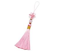 20Pcs Small Knots Craft Tassels Handmade Silky Mini Beaded For Jewelry Making DIY Earring Bookmark Supplies para Decoración(Pink)