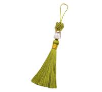 20Pcs Small Knots Craft Tassels Handmade Silky Mini Beaded For Jewelry Making DIY Earring Bookmark Supplies para Decoración(Green)
