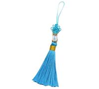 20Pcs Small Knots Craft Tassels Handmade Silky Mini Beaded For Jewelry Making DIY Earring Bookmark Supplies para Decoración(Lake Blue)