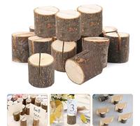 20pcs Soporte Madera Rústica, Forma Simple, Marcasitios para Bodas, Oficina, Cumpleaños, Fotos, Notas, Tarjeta de Lugar, Letrero de Etiqueta