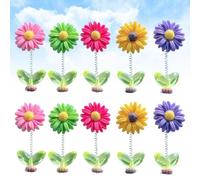 20PCS Spring Wobbly Flower Car Dashboard Ornament Interior Decor (#A-10PCS)