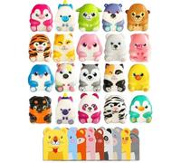 20PCS Squishy Juguetes, con Tarjetas de Animales, Squeeze Juguetes para Fiesta de Favores, Bolsas de Regalo para Cumpleaños, Premios para Aula, Piñatas, Premios de Carnaval
