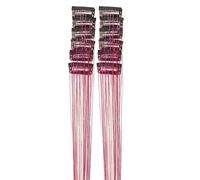 20Pcs Synthetic Hair Tinsel Clip In Glitter Extensions In Shiny Sparkle Fairy Accessories For Women(Yellow)