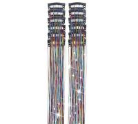 20Pcs Synthetic Hair Tinsel Clip In Glitter Extensions In Shiny Sparkle Fairy Accessories For Women(Orange)