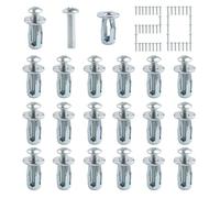 20Pcs Tuercas de Expansión de Pétalos Galvanizadas, M5 M6 Tacos Huecos de Metal de Acero al Carbono, Anclajes de Cavidad Roscada con Tornillo para Plástico Polywood Cartón Prensado