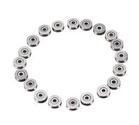 20Pcs V623ZZ Polea de Rodamiento Rígido de Bolas V Guía de Ranura de Acero en Miniatura V 3x12x4mm para de Movimiento de Carril Lineal