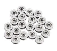 20pcs V623ZZ V Bearing, Small Grooved Bearing Pulleys, V Track Wheels, Small Fixed Pulley Bulk, Carbon Steel Replacement for Rail Track Linear Motion System 3x12x4mm