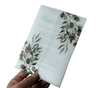 20pcs Watercolor Flower Vellum Wrap Suitable For Wedding Invitation,vellum Jacket,custom para Ofituria(Color7)