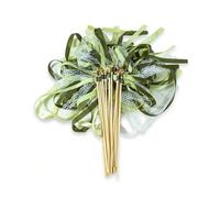 20pcs Wedding Colorful Ribbons, Fairy Sticks, Magic Wands, Decorative Lace, Party Supplies Para Fiestas(Green)
