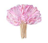 20pcs Wedding Fairy Wands Elegant with Ribbon Lace Bells for Birthday Parties Pretty Silk for Girls Para Fiestas(Color 4)