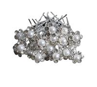 20pcs Women U-shaped Pin Metal Barrette Hair Clip Hairpins Simulated Pearl Bridal Tiara Accessories Wedding Hairstyle Tools(Color-14)