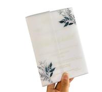 20pieces Printed Vellum Invitation Wraps - Floral Transparent Jacket Covers for Wedding Invitations, DIY for 5 * 7 Inch Cards para Ofituria(Color2)