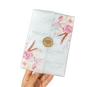 20pieces Printed Vellum Invitation Wraps - Floral Transparent Jacket Covers for Wedding Invitations, DIY for 5 * 7 Inch Cards para Ofituria(Color4)