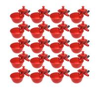 20Piezas Bebedero Automático de Agua para Pollos y Codornices Beberrios Ajustables con Volumen de Agua Regulable Rojo